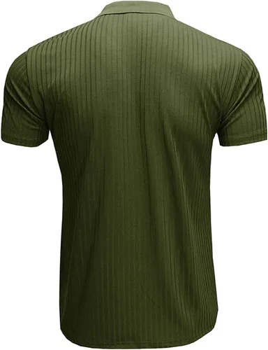 Vista 5 de Short Sleeve Button Up Shirts for Men Casual Stylish Striped Summer Tee Regular-Fit Big and Tall Black T Shirt