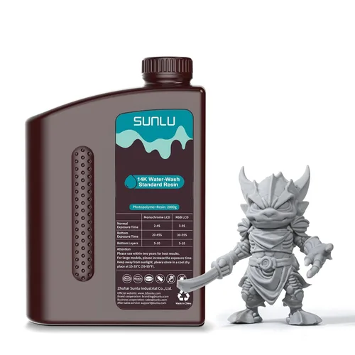 Vista 16 de SUNLU - Resina lavable al agua de 1000 g, resina de impresora 3D de curado rápido para impresoras 3D de resina LCD DLP SLA, resina de fotopolímero