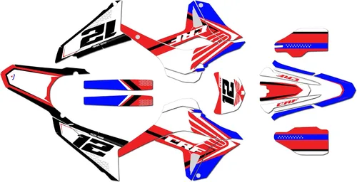 Vista 4 de Kit de gráficos Kalair GFX para Honda CRF 300L (2021+) Serie Kepler Negro 09 Mil - Adhesivos de calcomanías personalizados para moto de tierra