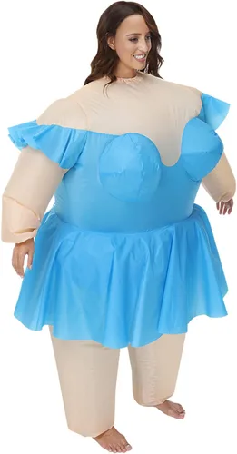 Vista 5 de BIGPETS Disfraces inflables de ballet para adultos, disfraces de cosplay de Halloween para hombres y mujeres, traje divertido de luchador de sumo