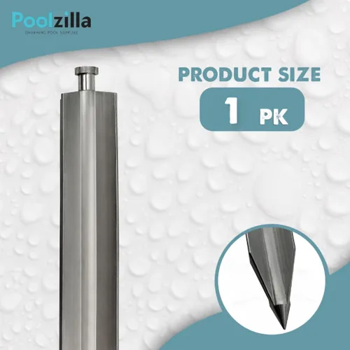 Vista 3 de Poolzilla Paquete de 1 anclaje de estaca de césped con cubierta de seguridad de 16 pulgadas, para instalación de anclajes de césped, diseño