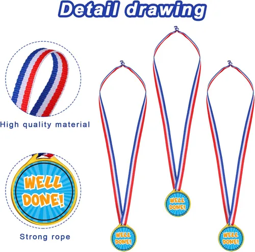 Vista 3 de Gejoy Medallas de premio, medallas surtidas para premios para niños, medallas de premio de plástico estilo surtido, medallas de premio para niños
