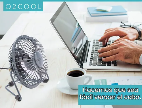 Vista 7 de O2COOL 4" USB Ventilador de mesa ventilador de refrigeración – Mesa portable mini – plugs en computadora personal – 360 ° inclinación ajustable