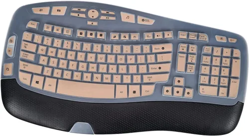 Vista 15 de Funda protectora para teclado Logitech K350 MK570 MK550, vinilo adhesivo para teclado Logitech K350 MK550 MK570, funda protectora de onda Negro