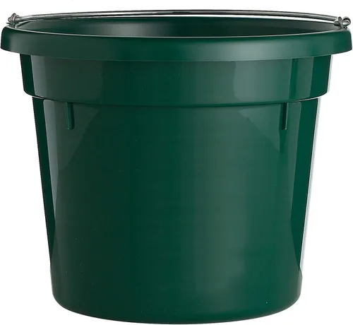 Vista 5 de Little Giant® Cubo redondo de plástico para uso general Cubo de alimentación duradero y versátil con asas 10 cuartos de galón Rojo