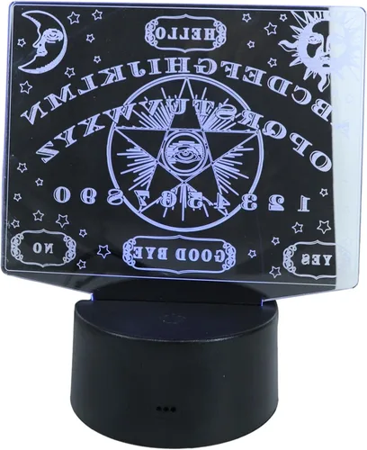 Vista 5 de Ebros Gift Ouija Spirit Board Eye of Providence Pentagram Grabado Cristal Acrílico Transparente LED Luz Nocturna Mistificante Oracle Wicca Magia