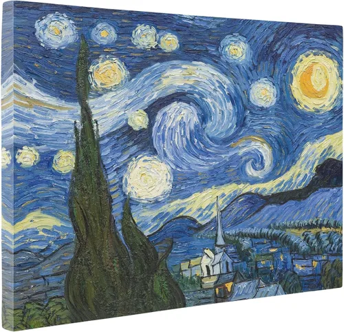 Vista 20 de Niwo ART - Montañas y mar, serie de pinturas más famosas del mundo, lienzo de pared para decoración del hogar, envoltura de galería, estirado
