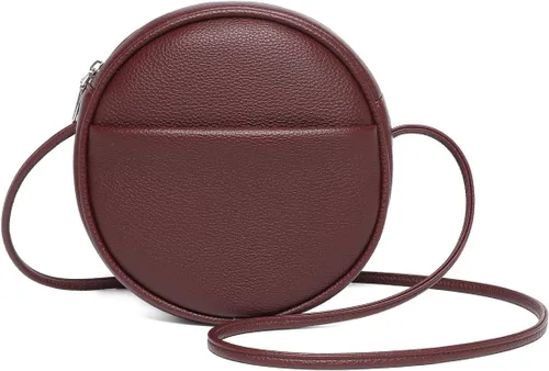 Vista 26 de Bolso circular para mujer, bolso cruzado redondo con cremallera Verde militar/nailon
