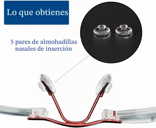 Vista 6 de 5 pares de almohadillas de nariz redondas para empujar, almohadillas de nariz deslizantes para gafas de sol Oval-Large