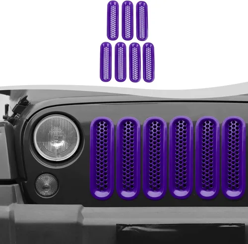 Vista 16 de Rejilla de malla con clip para Jeep Wrangler JK JKU 2007-2018 (negro mate)