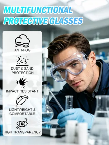 Vista 2 de 1 paquete de gafas de seguridad antivaho, gafas de seguridad protectoras, protección para los ojos