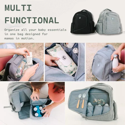 Vista 3 de Extractor de leche y bolsa de pañales compatible con Spectra S1, S2, Medela, neopreno portátil para bebés, enfriador de leche materna de viaje, Negro