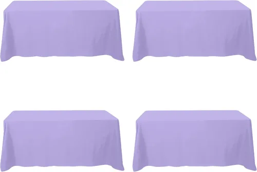 Vista 130 de BRILLMAX - Manteles para mesa rectangular de 6 pies, tela de lino de poliéster, lavable, para boda, recepción, banquete, fiesta de cumpleaños, 60 x