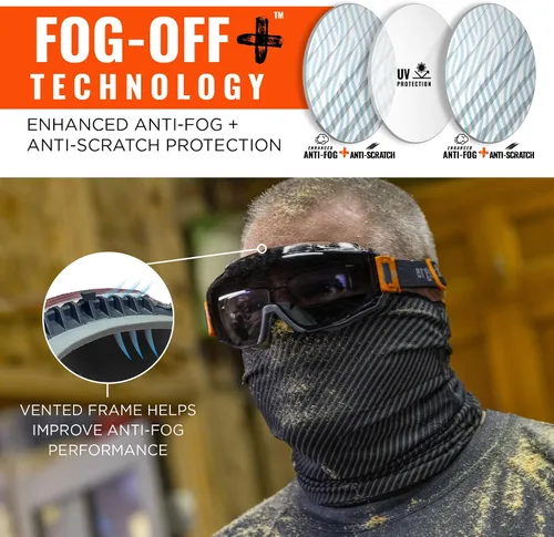 Vista 4 de Ergodyne Skullerz MODI - Gafas de seguridad protectoras OTG, ventilación indirecta, antiniebla, resistentes a los arañazos