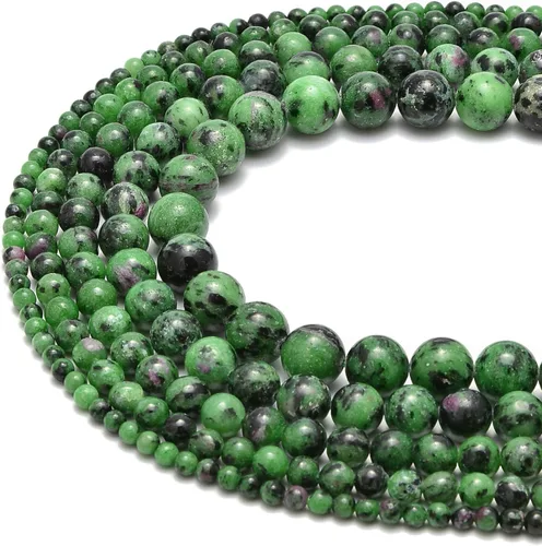Vista 6 de JM Design Rubí Zoisite Cuentas redondas lisas 0.157 in 15.5" Hebra para la fabricación de joyas