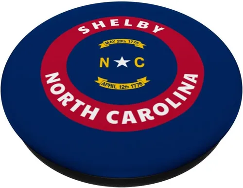 Vista 2 de Shelby - Cartera de Carolina del Norte con insignia de la bandera de Carolina del Norte PopSockets intercambiables PopGrip