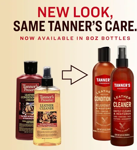 Vista 7 de Tanner's Preserve Paquete doble de limpiador y acondicionador de cuero, limpia, rejuvenece y restaura el cuero terminado, uso para automóviles