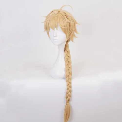 Vista 3 de Genshin Impact - Peluca de cosplay para adultos, resistente al calor, pelucas de fiesta de disfraces de Halloween + gorra de peluca