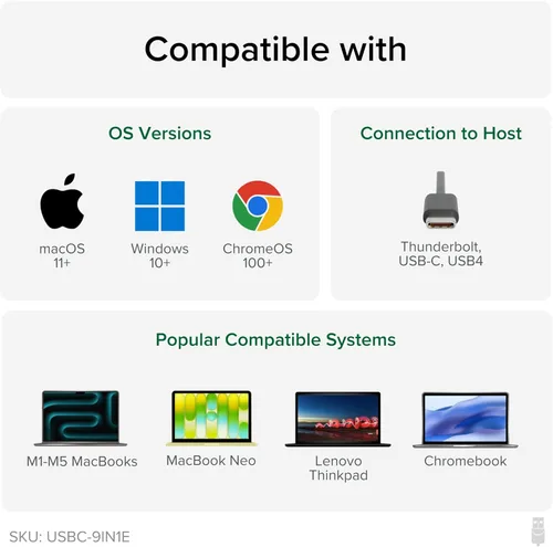 Vista 6 de Plugable Adaptador multipuerto USB C Hub: 9 en 1 con carga PD de 140 W, HDMI 4K 60Hz, transferencia de datos de 10 Gbps, Gigabit Ethernet, SD