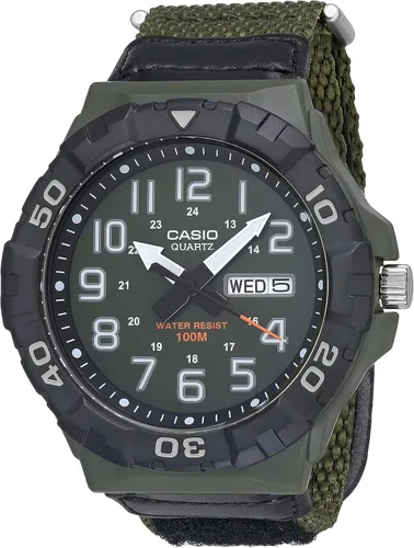 Vista 12 de Casio MRW200H Series Men's Analog Watch Sporty Design 100 Meter Water Resistance Date Display Rotary Bezel Regular Time Keeping