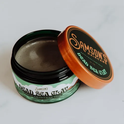Vista 5 de SAMSON'S HAIRCARE Arcilla para peinar el cabello del Mar Muerto, nutritiva y revitalizante, con sal marina hawaiana negra, alta sujeción, acabado
