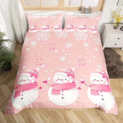 Vista 26 de Juego de funda de edredón con diseño de ciervo de cabaña, tamaño twin, juego de ropa de cama rústica de tablón de madera de árbol de Navidad