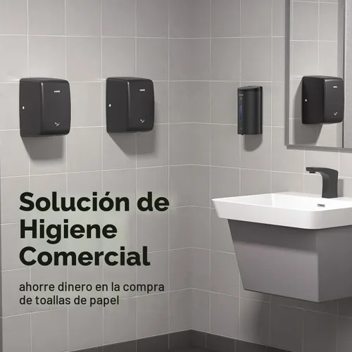 Vista 2 de AIKE Secador de manos compacto Jet, 1350W 120V UL aprobado acero inoxidable Negro