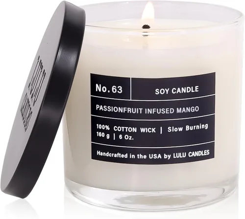 Vista 60 de Lulu Candles After Dark - Teca Caoba Vela Perfumada de Soja de Lujo en Frasco Vertida a Mano en los EE.UU. Altamente Perfumada y Duradera