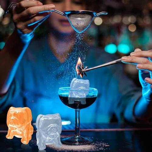 Vista 6 de Nax Caki Bulldog Gifts - Molde para cubitos de hielo 3D Bulldog con formas divertidas, molde de hielo grande de 2.4 pulgadas, bandejas de cubitos