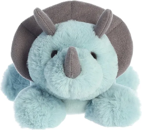Vista 2 de Aurora® - Adorable Mini Flopsie™ triceratops de peluche - Animal de peluche, facilidad para jugar, compañero eterno - azul, 8 pulgadas