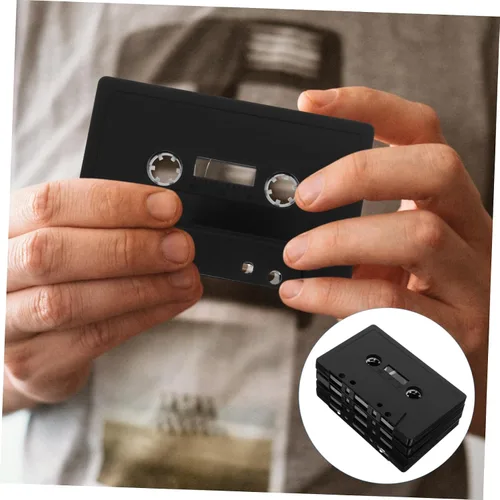 Vista 4 de 4 cintas de casete en blanco negro para grabación de audio clásica, casetes vacíos para manualidades y decoración de pared, estilo retro, oficina