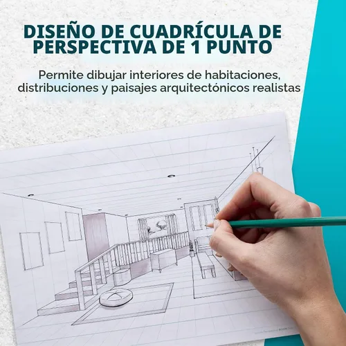 Vista 3 de Bloc grande de dibujo con perspectiva (1 y 2 puntos)