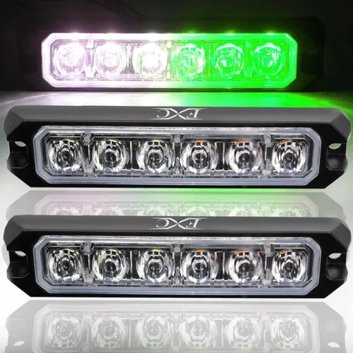 Vista 9 de Purishion - Luz estroboscópica con 6 luces LED color ámbar, impermeable, para barra de precaución, 10 patrones intermitentes, apto para automóvil