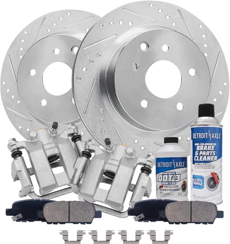 Vista 57 de Detroit Axle - 4 rotores de freno para Chevrolet Cruze 2014 2015 [modelos de motores de gas] Rotores de freno de disco perforados y ranurados