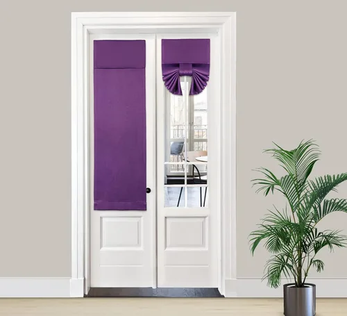 Vista 23 de PI Cortina Opaca para Puerta, Sombra de Privacidad que se Ata con Aislamiento Térmico, Cortina de Puerta Pequeña para Aula/Puerta Corredera/Puerta