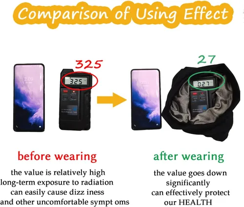 Vista 5 de VAJOOCLL Faraday Gaiter Shields 5G, 4G, Cellular, WiFi, Bluetooth, Faraday Scarf Effective Shielding Fluctuation Efficiency 99.99% Scarf Protect