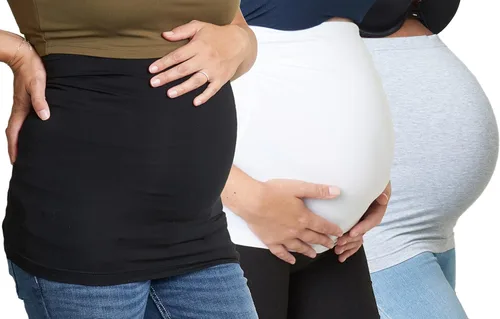 Vista 24 de Bandas para el vientre: disponibles en 8 tamaños y 7 colores. Extensor de camisa de maternidad y posparto, 3 paquetes para todas las etapas