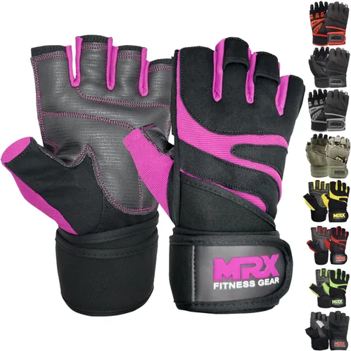 Vista 11 de MRX - Guantes de levantamiento de pesas para hombres, guantes de entrenamiento para hombre, guantes de levantamiento de muñeca, guantes de gimnasio