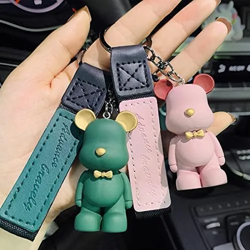 Vista 2 de CmfyArt Men Women elegant Nordic Europe style vintage bow knot Bear Keychain Key-ring