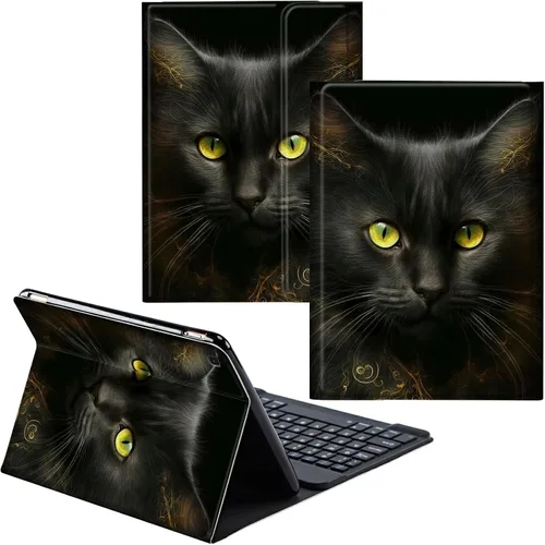 Vista 31 de Funda para Samsung Galaxy Tab S6 Lite 2022/2020 Teclado inalámbrico desmontable y cubierta de soporte de piel sintética Funda protectora