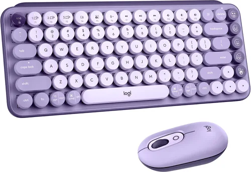 Vista 10 de Logitech POP Keys - Teclado mecánico inalámbrico con teclas Emoji personalizables, diseño compacto duradero, conectividad Bluetooth o USB, Cosmos