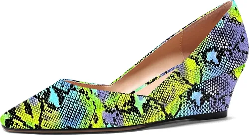 Vista 33 de MODENCOCO Zapatos de tacón bajo con cuña de tacón bajo para mujer, con puntera cuadrada, 2 pulgadas Beige