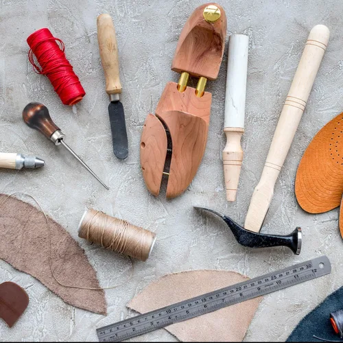 Vista 7 de Paquete de 4 herramientas de punzón con forma de calabaza, mango de madera, herramienta de punzón para punzón de cuero, para manualidades, bolsa