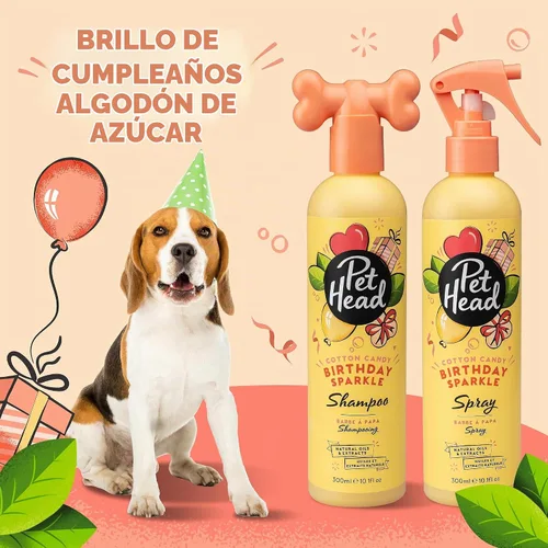 Vista 4 de Pet Head Birthday Sparkle - Champú para perros, aroma de algodón de azúcar