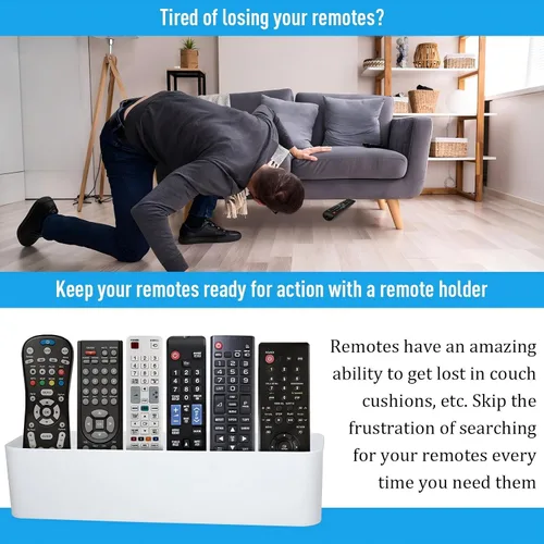Vista 2 de 3 soportes adhesivos para control remoto de pared, soporte para teléfono sin necesidad de taladrar agujeros en la pared, organizador universal