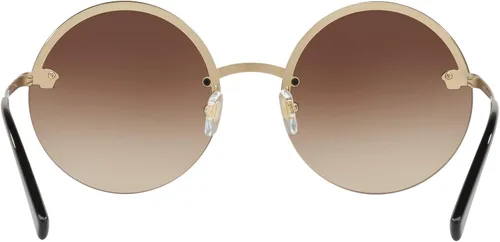 Vista 4 de Versace Gafas de sol para mujer, marco dorado pálido, lentes marrón claro degradado marrón oscuro, 2.323in