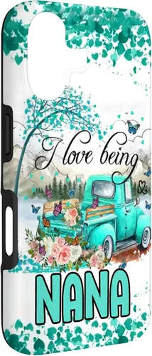 Vista 3 de I Love Being Nana Flower Butterflies Truck PC Case for iPhone 17