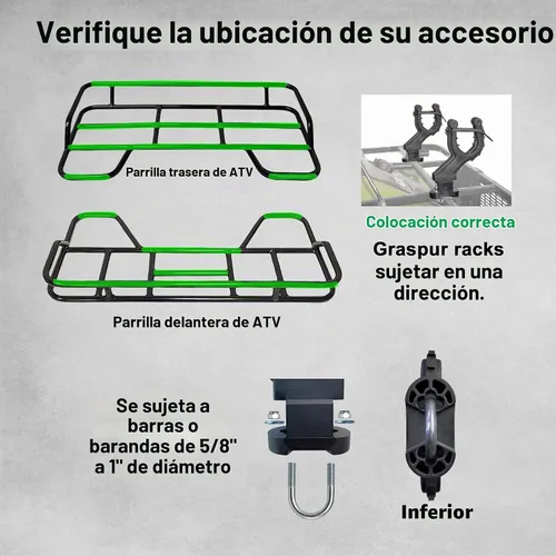 Vista 5 de Graspur - Soporte para pistola y arco ATV individual - Modelo ATV1