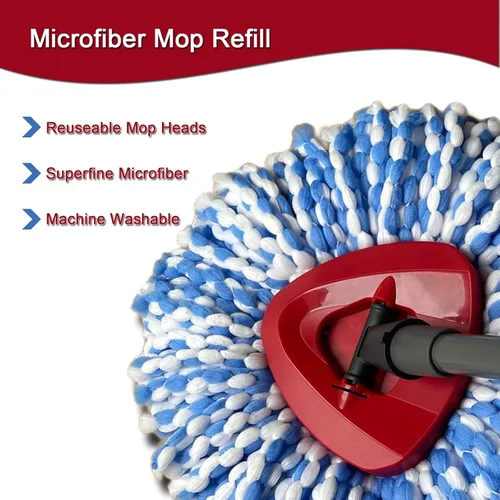 Vista 2 de Juego de 6 cabezales giratorios de repuesto compatibles con RinseClean 2 Tank System Repuestos de mopa giratoria de microfibra (6)