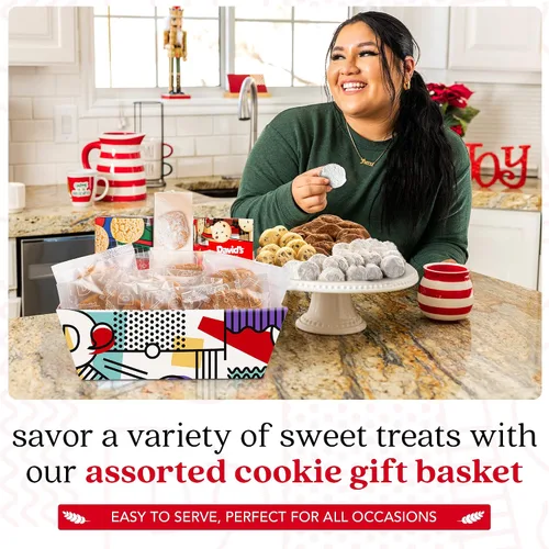 Vista 6 de David’s Cookies Cesta de Regalo de Galletas - Galletas Assortidas de Sabor Delicioso en una Encantadora Cesta de Regalo - Galletas Gourmet Finas